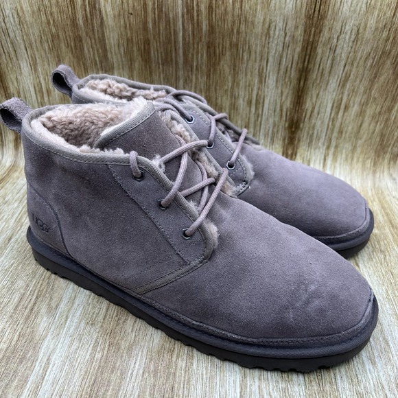 UGG Neumel Chukka Boots Men\'s Size 14 Grey Suede Sheepskin Lined Shoes 3236‎ main image 5